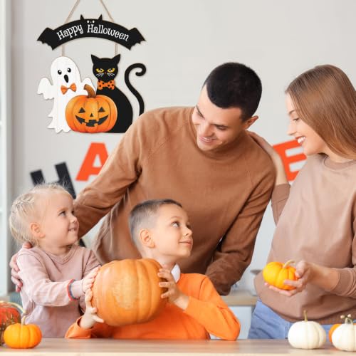 Halloween Wooden Hanging Welcome Sign for Front Door - Festive Decor