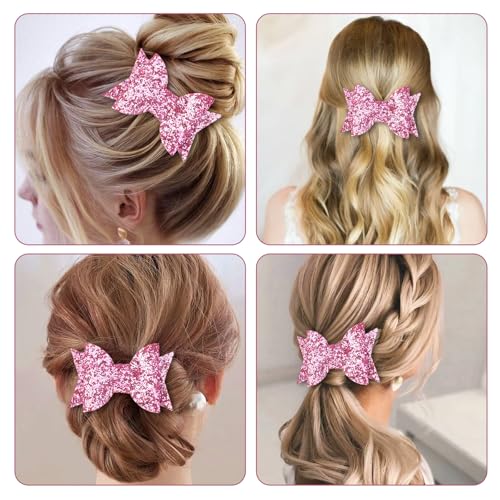 10pcs 5-Inch Glitter Sequins Hair Bows with Alligator Clips for Girls