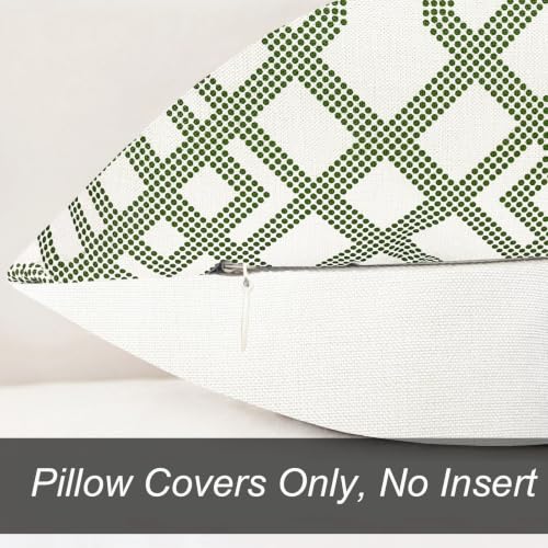 GOMYHOME Boho Geometric Throw Pillow Covers, Green 18x18 Set of 2