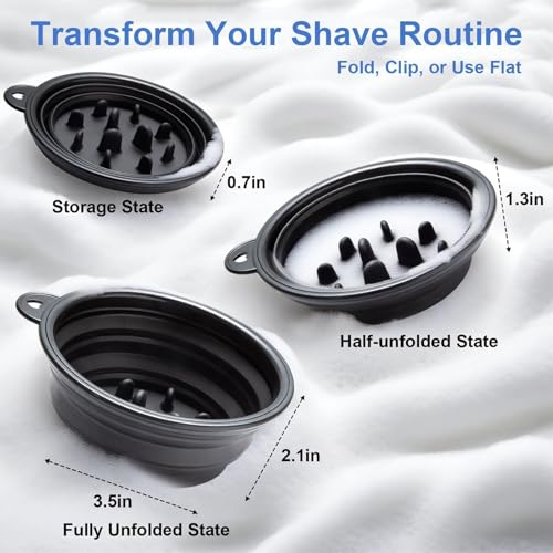 SPOSAFE Foldable Shaving Soap Bowl – Portable Silicone Lather Cup for Wet Shaving