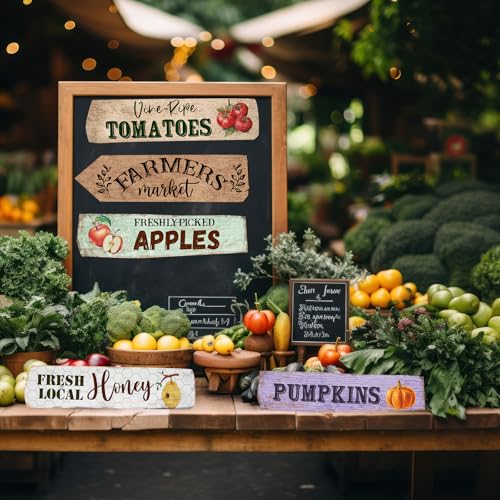 Farmers Market Directional Signs, 10-Pack Cardstock Party Decor, 14 Inch