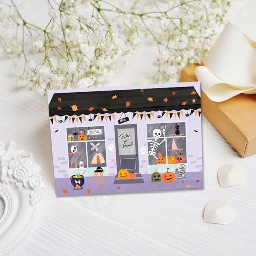 Funny Illustrated Halloween Market Greeting Card with Envelope