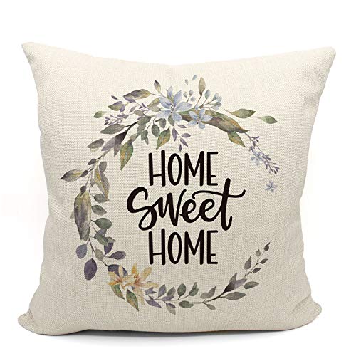 Mancheng-zi Home Sweet Home Pillow Cover 18x18, Color-1