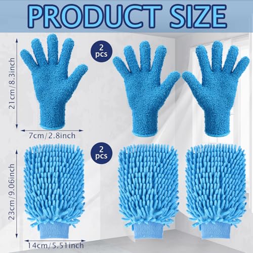 6-Piece Microfiber Dusting Glove and Towel Set for Household Cleaning