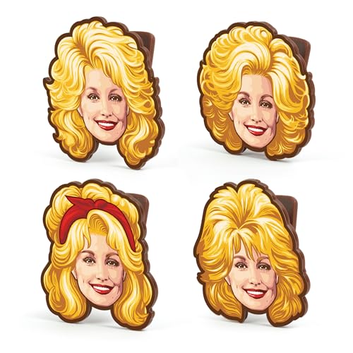 Dolly Parton Bag Clips Set of 4 - BPA-Free Plastic, Iconic Design