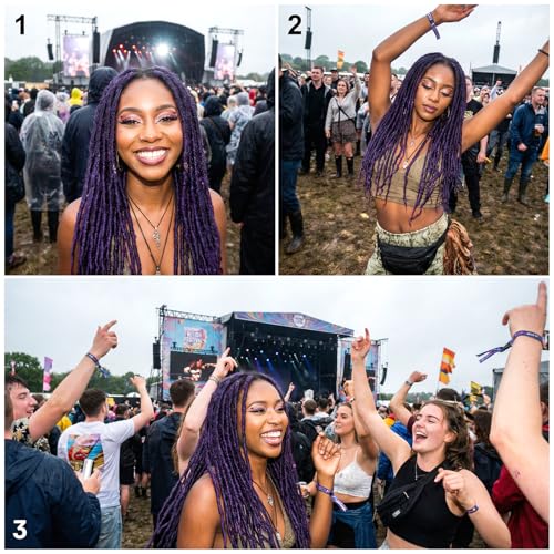 Purple Hair Extensions 24-Inch Pre-Stretched Synthetic Braiding Hair