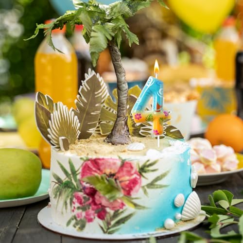 Jinrea Ocean Theme Number 4 Birthday Candles for Beach & Sailboat Cake Decorations