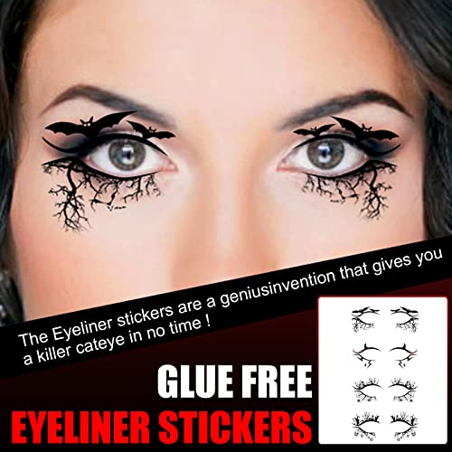 Furimuk Halloween Eyeshadow Stickers & Temporary Tattoos Set
