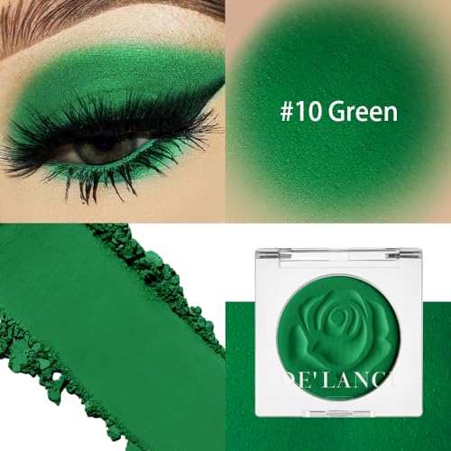 ecofavor Single Green Eyeshadow Palette with Applicator Matte Waterproof