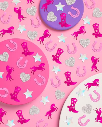 xo, Fetti Pink Pony Club Confetti - 200 Count Western Party Table Decor