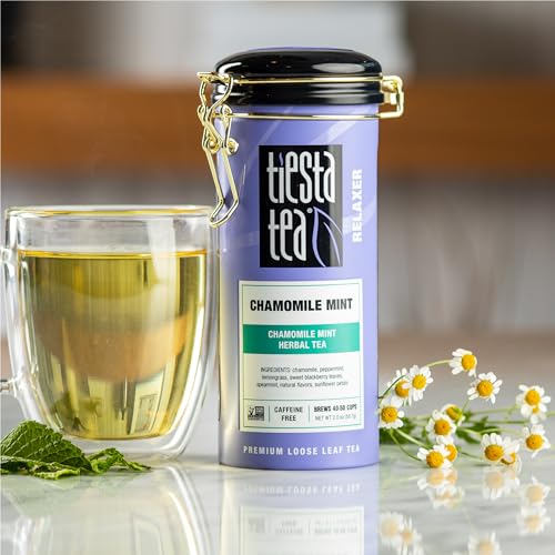 Tiesta Tea Chamomile Mint Herbal Loose Leaf Tea - 50 Cup Reusable Tin