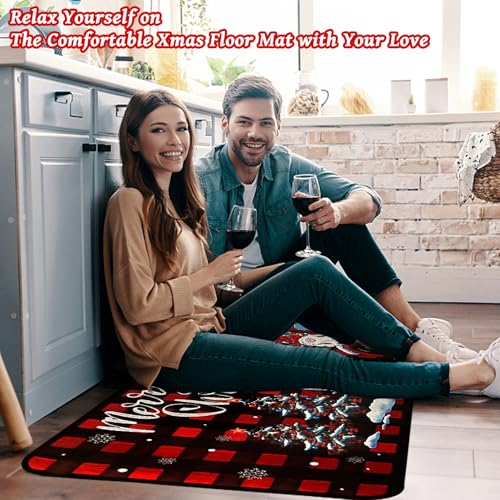 Christmas Kitchen Rugs and Mats Set of 2 - Spirit Variation