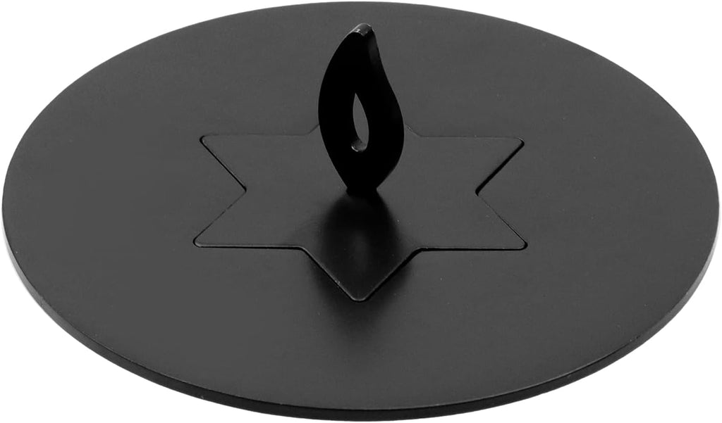 Skiennix Black Candle Jar Topper - Stainless Steel Star Covers | 3.15" Round Scented Lid for Spa & Meditation