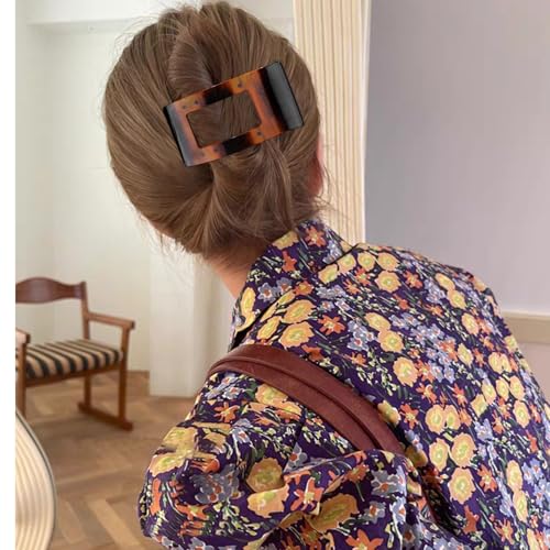 VELSCRUN Flat Hair Claw Clips - Matte Large Non-Slip Side Hair Clip