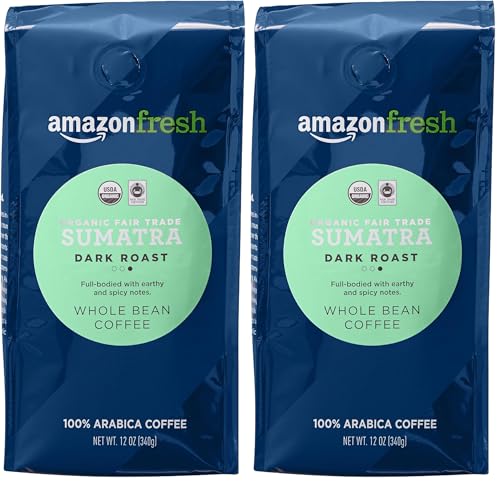 Organic Fair Trade Sumatra Dark Roast Whole Bean Coffee - 12oz Pack of 2