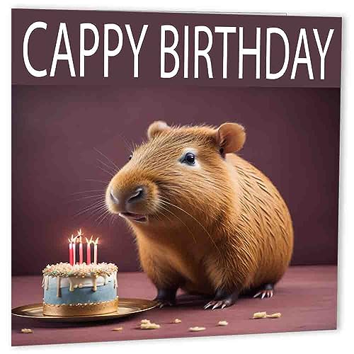 Capybara Birthday Card - Cute Cappy Birthday Design