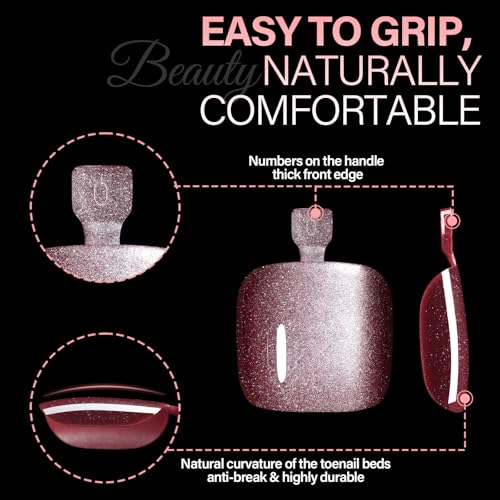 AILLSA Cat Eye Press On Toenails 120 Pcs Short Square Fake Toe Nails