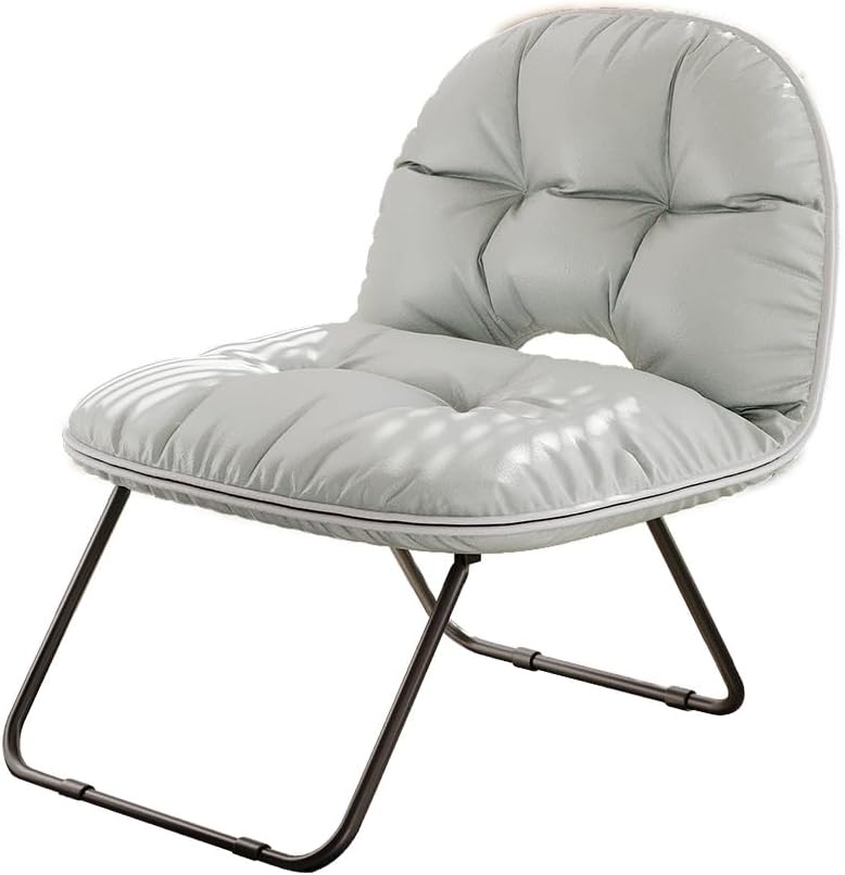 UNM Super Soft Leather Outdoor Folding Chair - Portable, Lightweight Camping Chair for Travel & Picnic, White