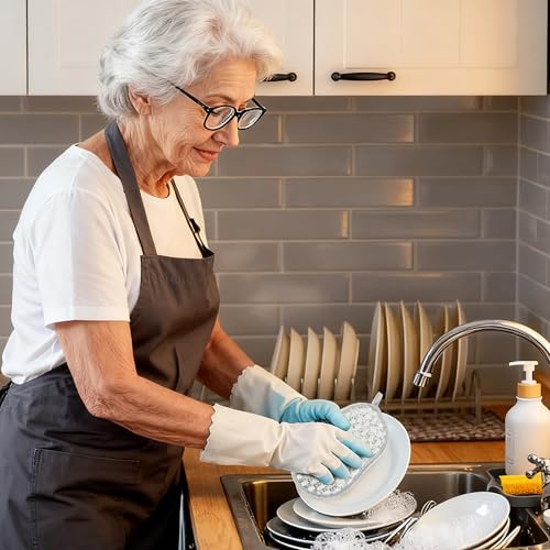 ZTLGE Gray Dual-Sided Non-Scratch Dish Sponges - 12 Pack