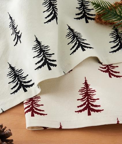 YZJZEDS Burgundy Christmas Kitchen Towels Set of 2 18x25 Inch Absorbent Cotton Dish Towels with Hanging Loop