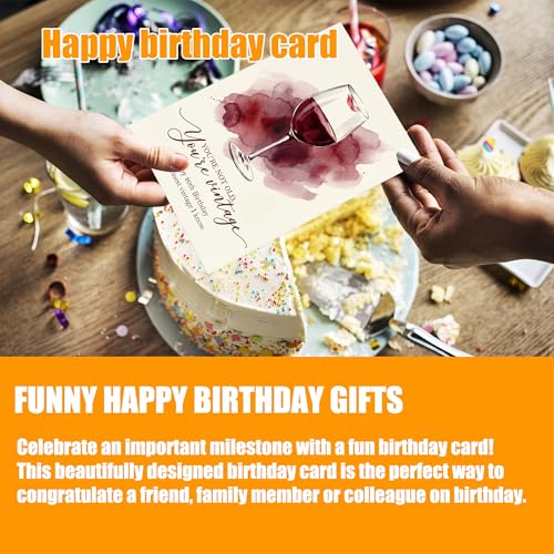 Funny Vintage Wine 80th Birthday Card for Women | 5x7 with Envelope