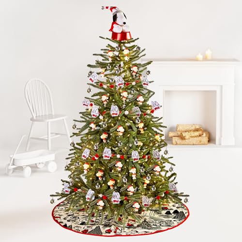 Peanuts Christmas Tree Skirt - 48 Inch Fabric Tree Decor for Peanuts Fans - Hallmark