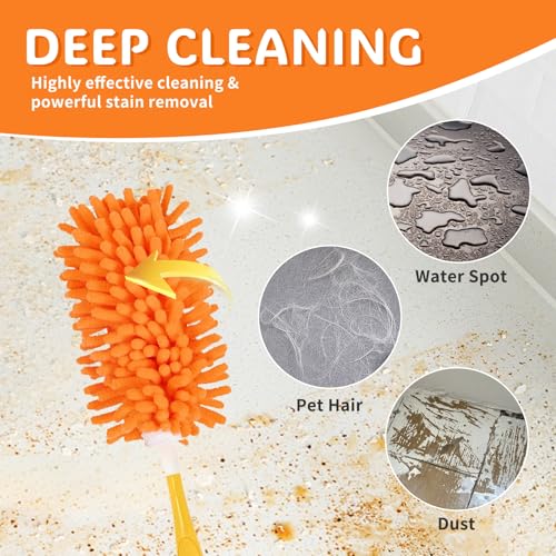 BEVAUEG Reusable Duster Pads for Swiffer - Washable Microfiber, 2 Pack Orange
