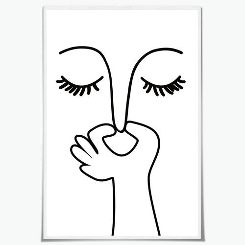 Funny Bathroom Wall Decor - Humorous Black and White Art Print | Modern Minimalistic 12x18 Inch