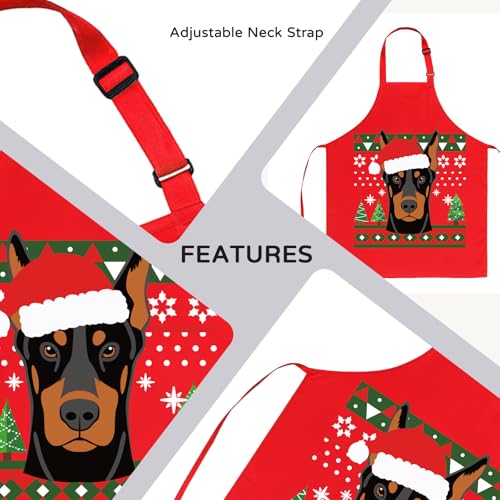 Christmas Puppy Design Adjustable Kitchen Bib Apron