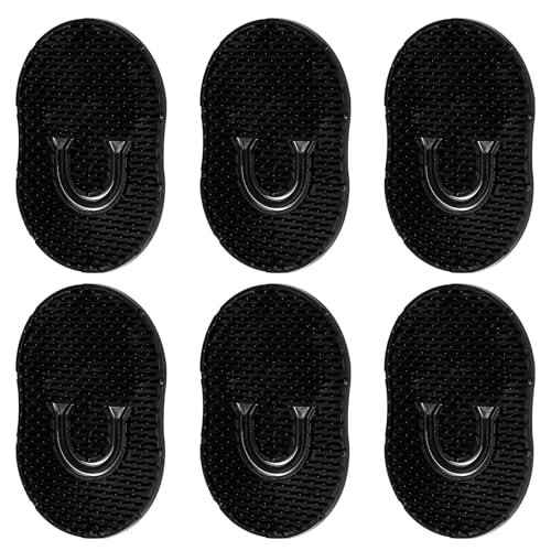 Thinp 6-Pack Palm Combs for Men & Women, Portable Plastic Finger Hair Brushes for Shampoo and Scalp Massage, Black