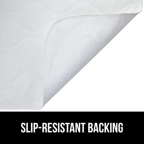 GORILLA GRIP Waterproof Washable Underpads - Heavy Absorbency Bed Pads | 52x34 Slip Resistant for Incontinence & Bedwetting - White