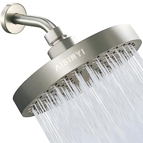 6-Inch High Pressure Rain Shower Head with Brushed Nickel Finish