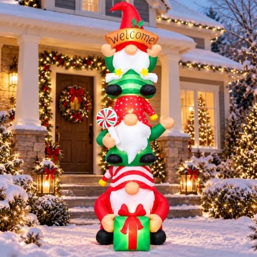 Giant 9FT Christmas Gnome Inflatable Outdoor Yard Decoration with Lights
