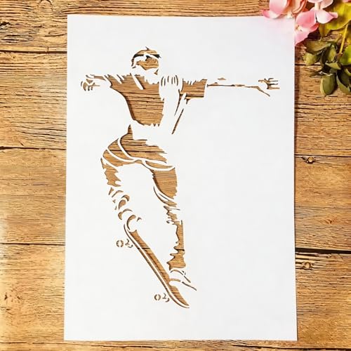 TIAMECH A4 Reusable Skateboarding Stencil for DIY Crafts
