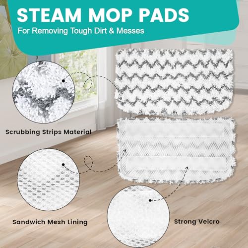6 Pack Microfiber Replacement Pads for Shark Steam Mops S1000 Series