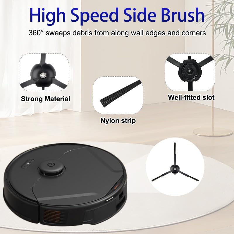 X8 Pro Accessories, Replacement Parts Compatible with Eufy X8 Pro Robot Vacuum Cleaner, 1 Main Brush, 4 Side Brushes, 4 Mop Pad, 4 Dust Bags, 2 HEPA Filter