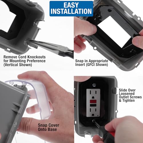 Intermatic WP3100C Weatherproof Outdoor Electrical Outlet Cover - Pack of 2, Standard Duty
