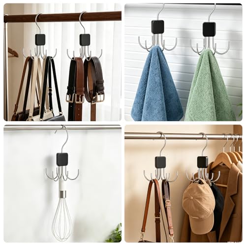 Hekmaden 360° Rotating Belt Hanger & Closet Organizer - 2 Pack