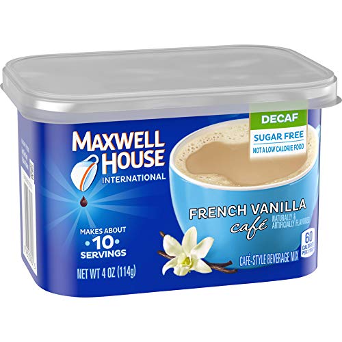 Maxwell House International French Vanilla Cafe Mix, Decaf & Sugar Free, 8 Pack