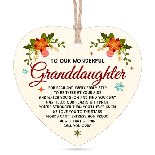 Wooden Christmas Ornament for Granddaughter - Heartfelt Keepsake Gift