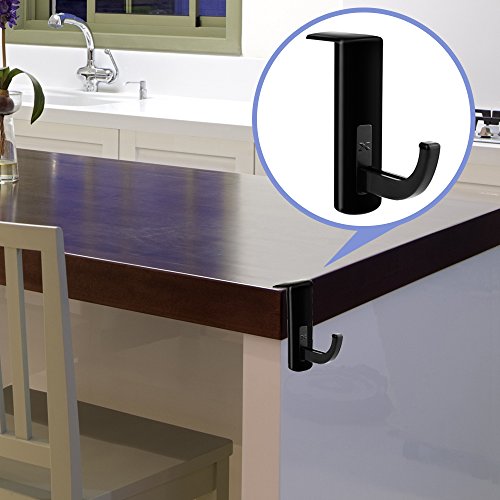 Mudder Adhesive Headphone Hanger Hook for Monitor - 4 Pack, Black