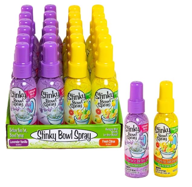 Stinky Bowl Toilet Spray Set - 2 Pack Citrus & Lavender Deodorizer 1.85oz