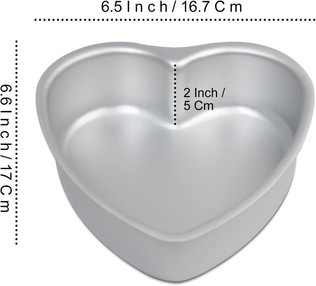 Skiennix Heart-Shaped Cake Pan Set - 6 Inch Aluminum Tins for Weddings & Parties | Set of 3