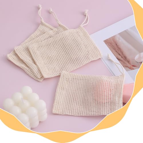 Natural Sisal Soap Saver Bag 5-Pack - Exfoliating Mesh Pouch