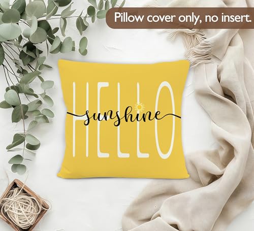Sunflower Floral Butterfly Pillow Covers 18x18 - Double-Sided Decor