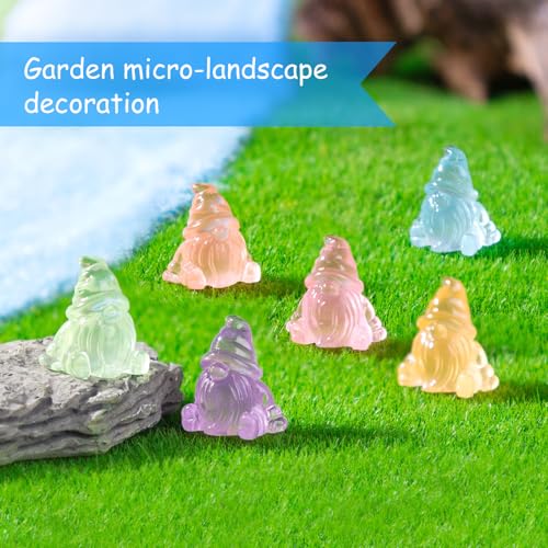 90 Mini Glow in the Dark Gnome Figurines - 6 Colors for Fairy Gardens