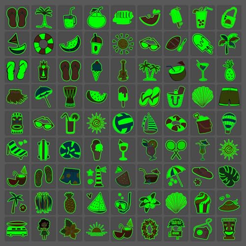 EMOME Glow in the Dark Temporary Tattoos for Kids 204 Sheets Hawaiian Luau Party Favors