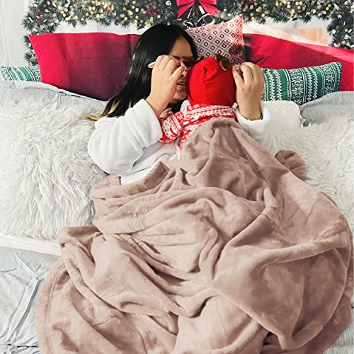 Bedsure GentleSoft Fleece Throw Blanket - XL 50x70, Dusty Pink