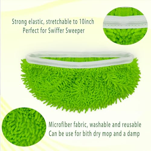 4-Pack Reusable Microfiber Mop Pads for Swiffer Sweeper