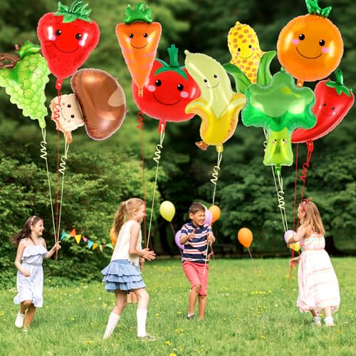 10 Pcs Fruit and Vegetable Foil Balloon Set for Party Decorations